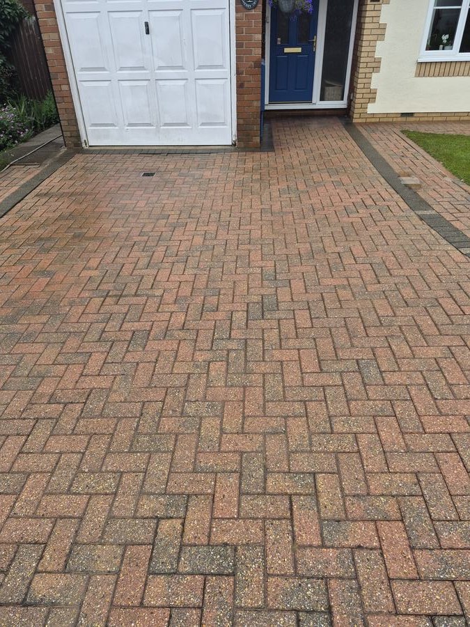 Driveway cleaning, block paving, after